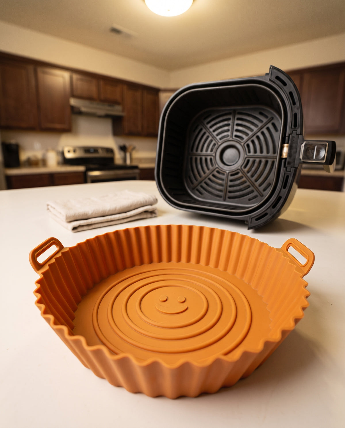 Kit Forma de Silicone para Airfryer, 6 Peças, antes
